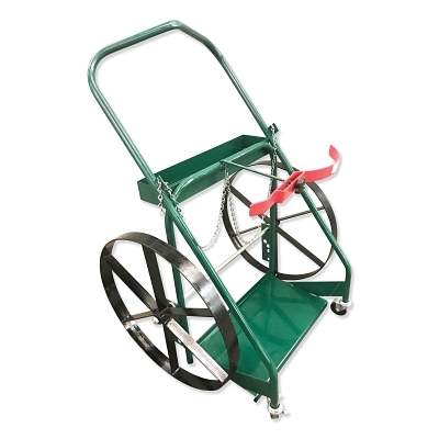 3N1 Dual Cylinder Cart, Large, 35 in OD W x 47 in H, 24 in Steel BB Wheels, 3 in dia Rubber/Swivel Casters