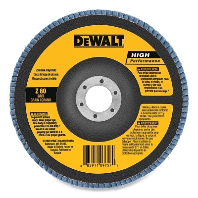 Type 27 Flap Disc, High Performance, 4-1/2 in dia, 80 Grit, 7/ 8 in Arbor, Zirconia Alumina, 13300 RPM