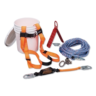 Titan™ B-Compliant Fall Protection Roof Kit, 50 ft L, 400 lb, Orange