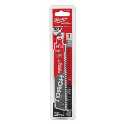 SAWZALL® TORCH™ Carbide Blade, 6 in L, 0.50 in W, 8 TPI