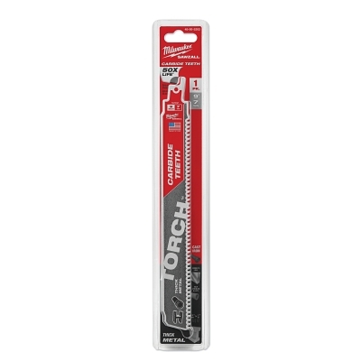 SAWZALL® TORCH™ Carbide Blade, 9 in x 1 in, 7 TPI, 1/2 in Universal, Most Metals