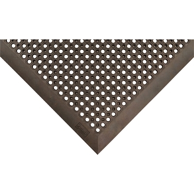 Oct-O-Flex™ Drainage Entrance Mat, 1/2 in x 3 ft W x 5 ft L, Natural Rubber, Black