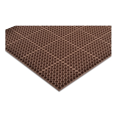 San-Eze® Drainage Anti-Fatigue Mat, 7/8 in x 19.5 in W x 39 in L, MicroStop™/100% Nitrile Rubber, Brown