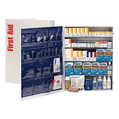 5 Shelf First Aid Cabinet With Medications, ANSI B+, Metal Case Wall Mount, Carry Handle