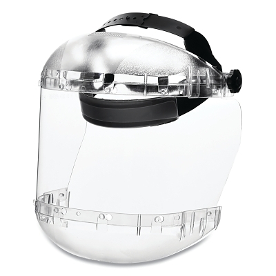 380 Series Maxlight Ratchet Faceshield Assembly, Uncoated, Clear, 6-1/2 in W x 19-1/2 L