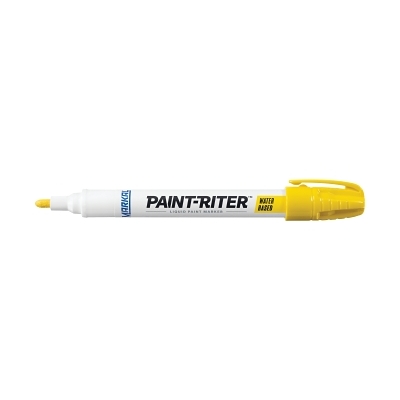 Paint-Riter® Water-Based Paint Marker, Yellow, 1/8 in, Medium Tip