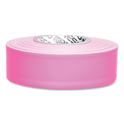 Taffeta Flagging Tape, 1-3/16 in x 300 ft, Pink