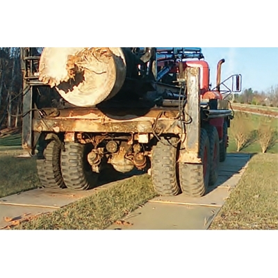 Mud-Traks® Ground Protection Mat, 0.375 in Thick x 45 in W x 72 in L, Rope Handles, 60,000 lb Load Capacity, Tan