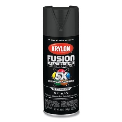 Fusion All-in-One™ Paints + Primers, 12 oz, Aerosol Can, Flat Black