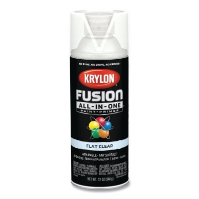 Fusion All-in-One™ Paints + Primers, 12 oz, Aerosol Can, Flat Clear