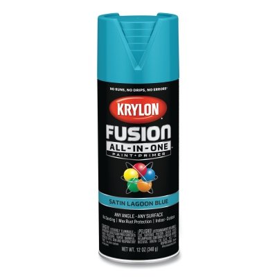Fusion All-in-One™ Paints + Primers, 12 oz, Aerosol Can, Satin Lagoon Blue