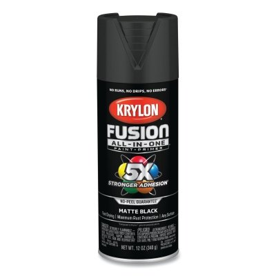 Fusion All-in-One™ Paints + Primers, 12 oz, Aerosol Can, Matte Black