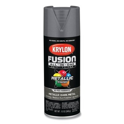 Fusion All-in-One™ Paints + Primers, 12 oz, Aerosol Can, Metallic Dark Metal