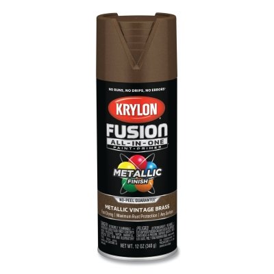 Fusion All-in-One™ Paints + Primers, 12 oz, Aerosol Can, Metallic Vintage Brass