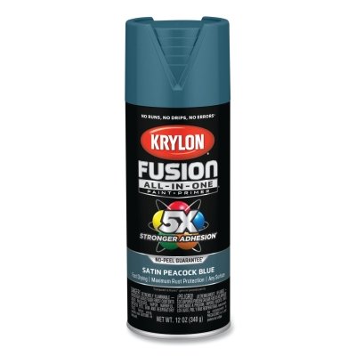 Fusion All-in-One™ Paints + Primers, 12 oz, Aerosol Can, Satin Peacock Blue