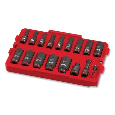 SHOCKWAVE Impact Duty™ Socket Set with Tray, 3/8 in Drive, 17 Pc, SAE