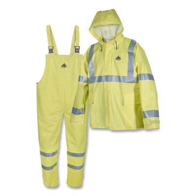 Big Jake® Rainwear Flame Resistant Hooded Jacket, Fluorescent Lime, 4X-Large