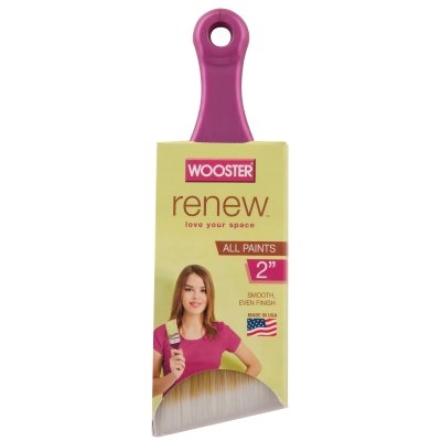 Renew Paint Brushes, 2 in W, Synthetic blend, plastic handle