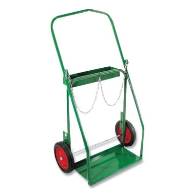 Low-Rail Frame Dual-Cylinder Cart, 28 in OD W x 46 in H, 10 in dia x 1.75 in W Solid Rubber (BB), Incl Safety Chain