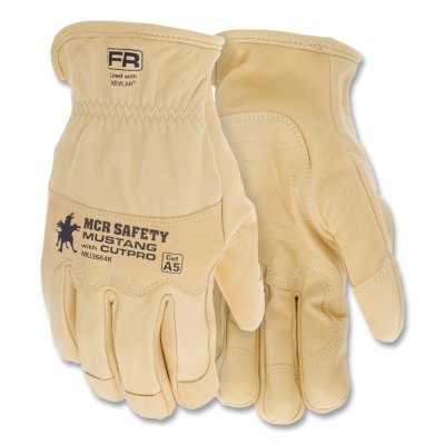 Mustang HiDex Premium Goatskin Drivers Utility Work Gloves, 2X-Large, Kevlar® Lining, Honey Gold