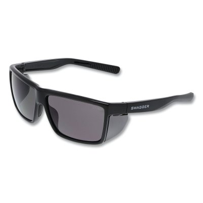 Swagger® SR2 Series Safety Glasses, Polycarbonate Lens/Fr, Duramass® Hard Coat, Black Frame, Gray Lens