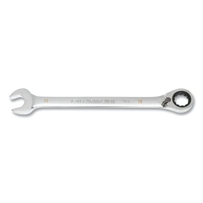 90-Tooth 12 Point Ratcheting Combination Wrench, Metric, 19 mm
