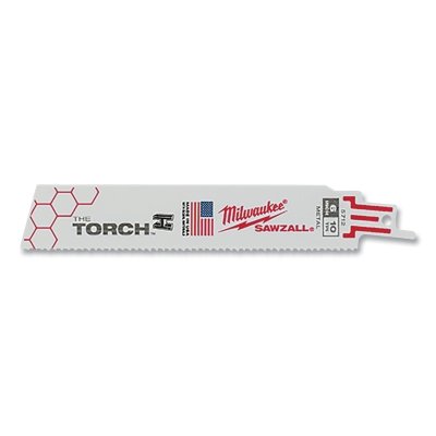 THE TORCH™ Bi-Metal SAWZALL® Blade, 6 in L, 10 TPI, For Scheduled 80 Pipe/Threaded Rod, 25 EA/BX