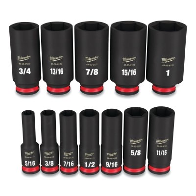 Shockwave™ Impact Duty™ 6-Point Socket Set, 3/8 in, SAE Deep, 12-Pc