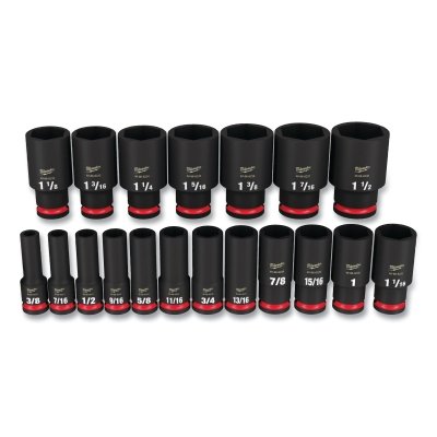Shockwave™ Impact Duty™ 6-Point Socket Set, 1/2 in, SAE Deep, 19-Pc
