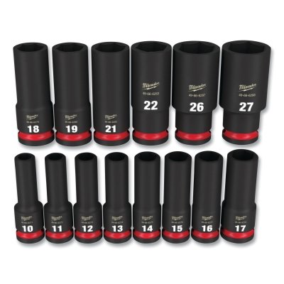 Shockwave™ Impact Duty™ 6-Point Socket Set, 1/2 in, Metric Deep, 14-Pc
