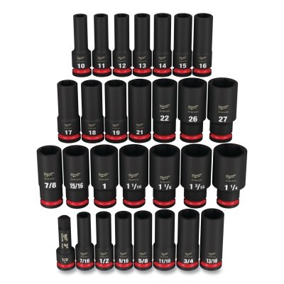 Shockwave™ Impact Duty™ 6-Point Socket Set, 1/2 in, SAE/Metric Deep, 29-Pc