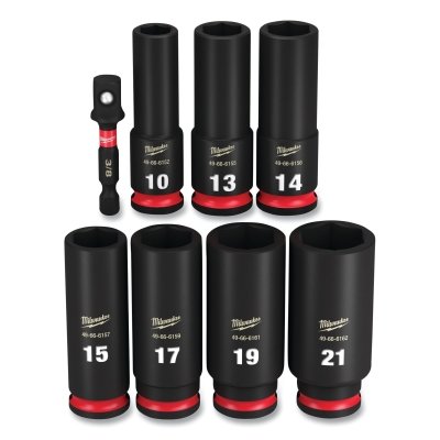 Shockwave™ Impact Duty™ 6-Point Socket Set, 3/8 in, Metric Deep, 8-Pc