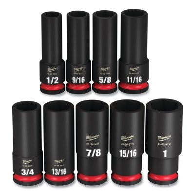 Shockwave™ Impact Duty™ 6-Point Socket Set, 1/2 in, SAE Deep, 9-Pc