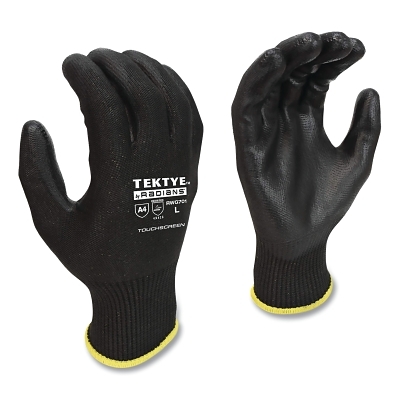 TEKTYE® Work Glove, A4 ANSI Cut, 13-gauge, Touchscreen, 2X-Large, Black