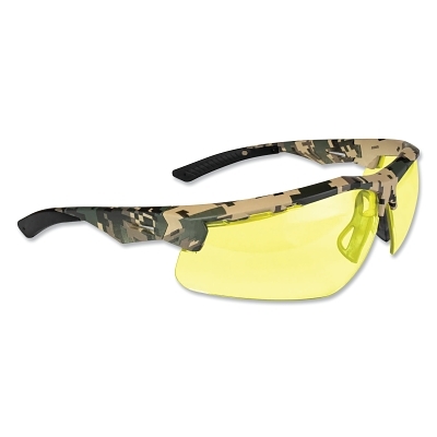 Thraxus™ Safety Glasses, Amber Lens, Polycarbonate, Anti-Fog, Digital Camo Frame