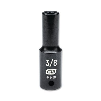 Impact Socket, 1/2 in Drive Size, 3/8 in Opening Size, 6-point, Deep Length