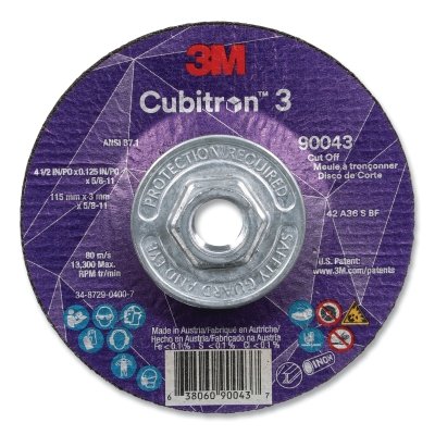 Cubitron™ 3 Cut-Off Wheel, 4-1/2 in dia x 0.125 in Thick x 5/8 in-11 Arbor, 36+ Grit, T27