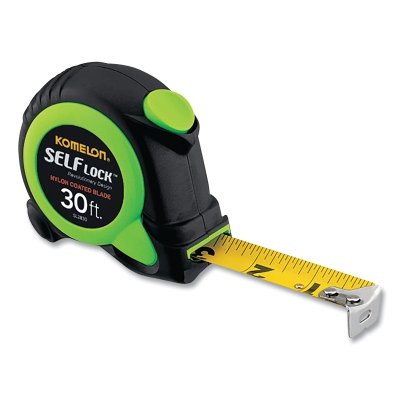 Self Lock™ Measuring Tape, 1 in x 30 ft, Green/Black