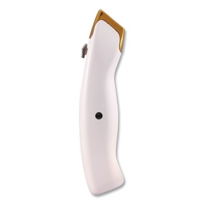 Retractable Ultility Knife, 5-1/4 in L, Bi-Metal with Titanium Edge, Aluminum Handle, Gold/White