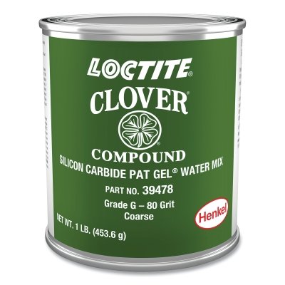 Clover® Silicon Carbide Pat Gel® Water Mix, 80 grit, 1 lb cap, Can, Mild Odor