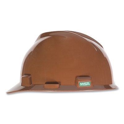 V-Gard® Slotted Hard Hat Cap, Staz-On® Suspension, Brown