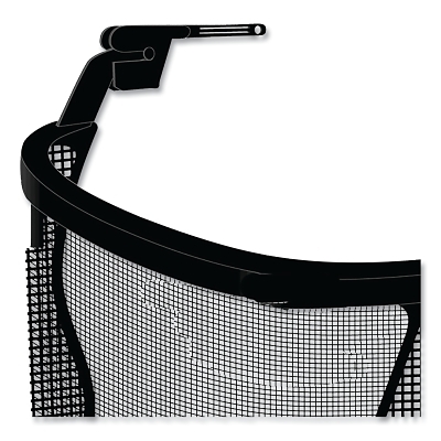 Hard Hat Face Shield Bracket, Mesh, for Slotted Caps, Black