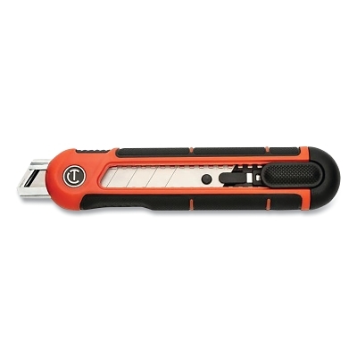 Snap-Off Knife, 7.3 in L, Snap-Off, Plastic, Rawhide/ Black