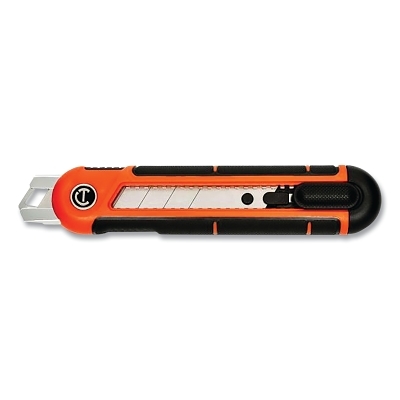 Snap-Off Knife, 8.5 in L, Snap-Off, Plastic, Rawhide/ Black