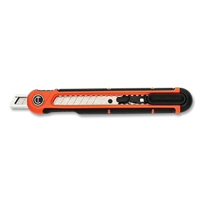 Snap-Off Knife, 6.3 in L, Snap-Off, Plastic, Rawhide/ Black