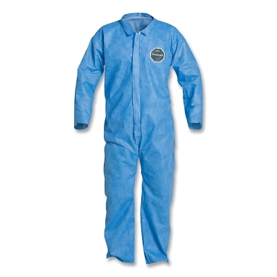 Proshield® 10 Coverall, Collar, Open Wrists and Ankles, Zipper Front, Storm Flap, Blue, 2X-Large