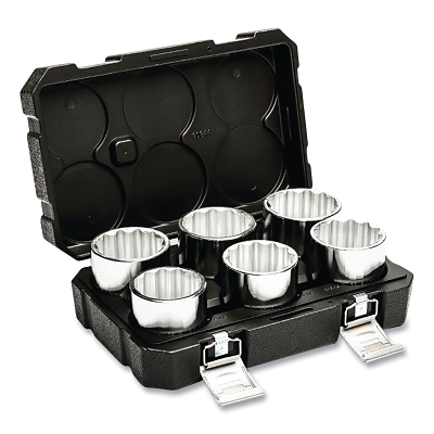 Socket Set, 3/4 in Dr, 12-point, SAE, 2-1/16 in to 2-3/8 in, 6-Pc Standard Length, Incl Blow Mold Case