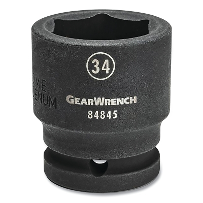 Impact Socket, 3/4 in Drive Size, 34 mm Opening Size, 6-point, Standard Length