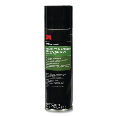 Trim Adhesive, 19 oz, Aerosol Can, Amber, Contains 1,1-Difluoroethane