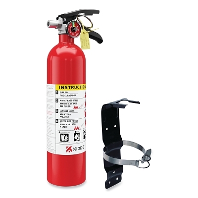 Pro Multi-Purpose Fire Extinguisher, ABC Fire Type, 2.5 lb Capacity, Rechargeable, Includes Strap Bracket, 6 EA/CA